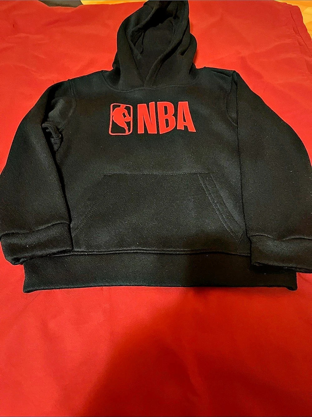 NBA Logo Hoodie in Black & Red Small 7